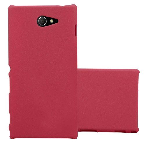 Cadorabo Housse Compatible Avec Sony Xperia M2 / M2 Aqua En Frosty Rouge - Hard Case Étui De Protection À L'aspect Givré Contre Les Rayures Et Les Chocs
