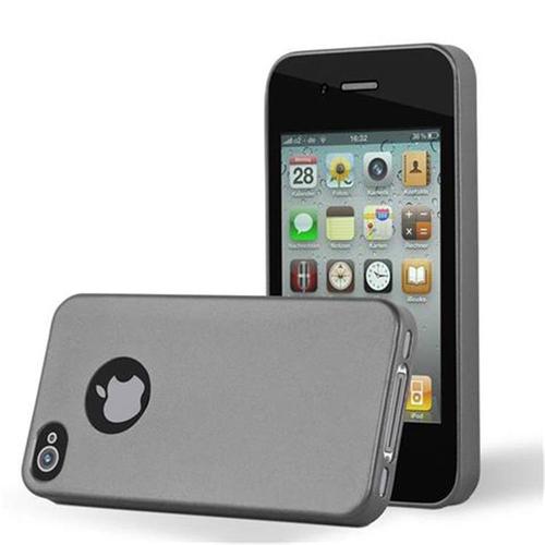 Cadorabo Housse Compatible Avec Apple Iphone 4 / 4s En Metallic Gris - Étui De Protection En Silicone Tpu Flexible