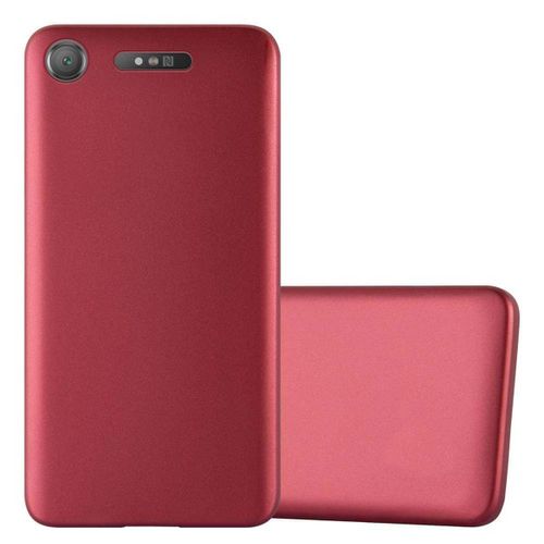 Cadorabo Housse Compatible Avec Sony Xperia Xz1 En Metallic Rouge - Étui De Protection En Silicone Tpu Flexible