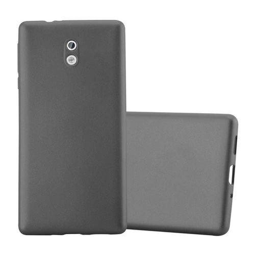 Cadorabo Housse Compatible Avec Nokia 3 2017 En Metallic Gris - Étui De Protection En Silicone Tpu Flexible