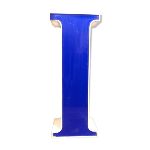 Panneau lettre i vintage en plexiglas bleu