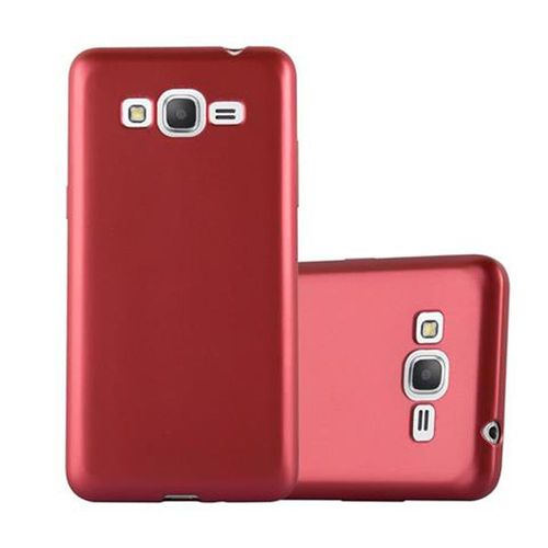 Cadorabo Housse Compatible Avec Samsung Galaxy Grand Prime En Metallic Rouge - Étui De Protection En Silicone Tpu Flexible