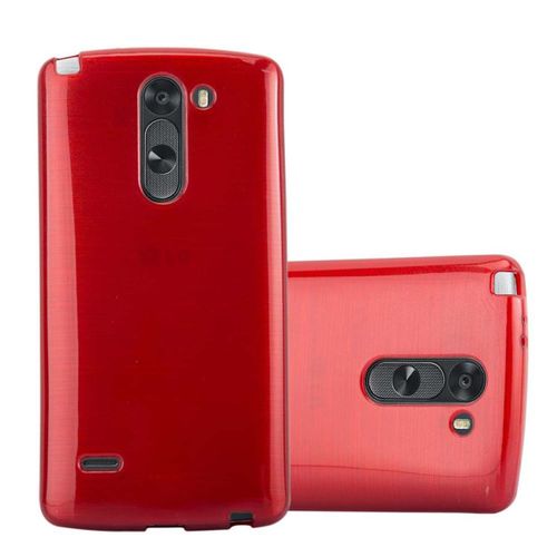 Cadorabo Housse Compatible Avec Lg G3 Stylus En Rouge - Étui De Protection En Silicone Tpu Flexible Au Design Brossé
