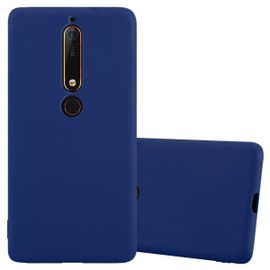 Coque Pour Nokia 6.1 En Candy Bleu Foncé Housse De Protection Étui En Silicone Tpu Flexible