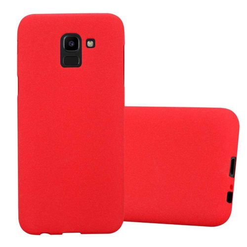Coque Pour Samsung Galaxy J6 2018 En Frost Rouge Housse De Protection Étui En Silicone Tpu Flexible