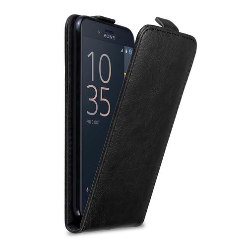 Cadorabo Housse Compatible Avec Sony Xperia X Compact En Noir Nuit - Étui De Protection Au Design Flip Avec Fermeture Magnétique
