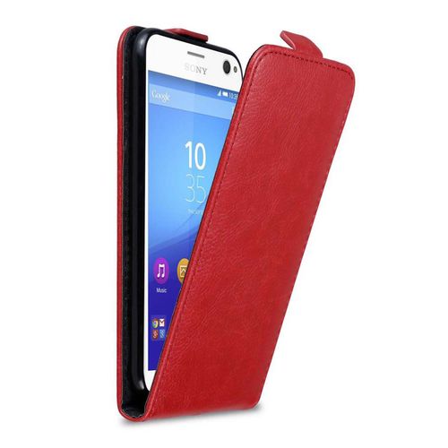 Coque Pour Sony Xperia C4 En Rouge De Pomme Housse De Protection Étui Au Design Flip Avec Fermeture Magnétique