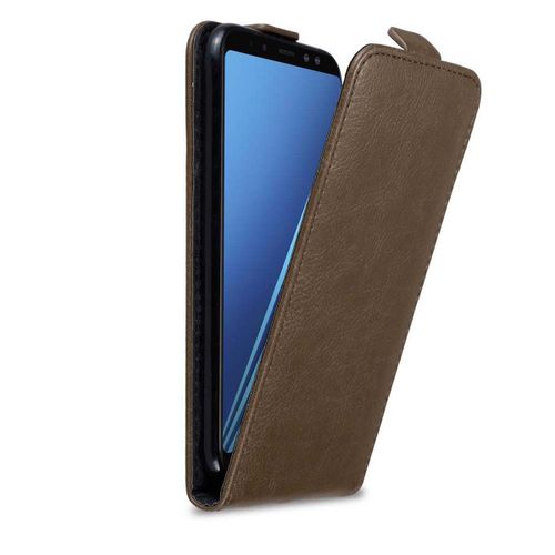 Cadorabo Housse Compatible Avec Samsung Galaxy A6 2018 En Marron Café - Étui De Protection Au Design Flip Avec Fermeture Magnétique