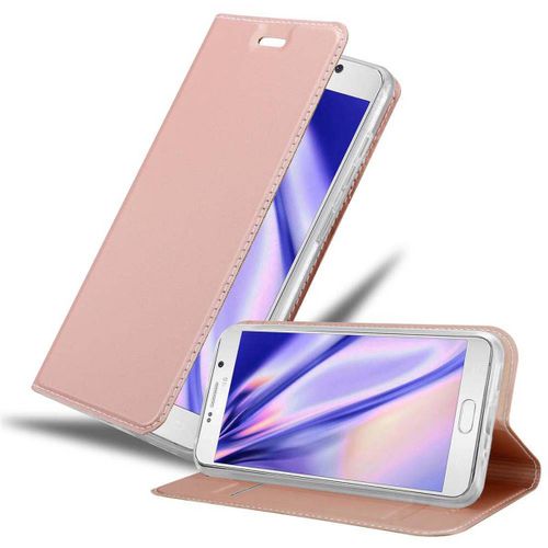 Coque Pour Samsung Galaxy Note 5 En Classy Or Rosé Housse De Protection Étui Avec Fermeture Magnétique, Fonction De Support Et Compartiment Pour Carte