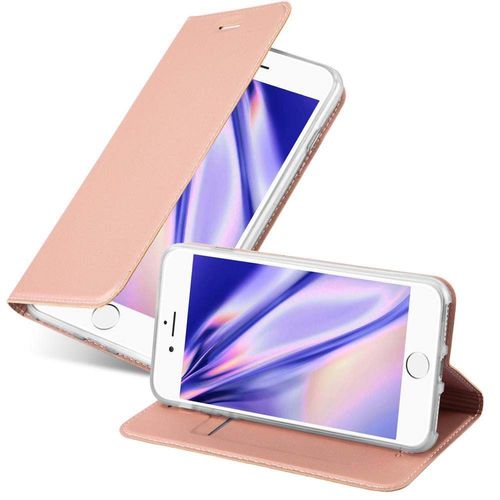 Cadorabo Housse Compatible Avec Apple Iphone 7 Plus / 7s Plus / 8 Plus En Classy Or Rosé - Étui De Protection Avec Fermeture Magnétique, Fonction De Support Et Compartiment Pour Carte