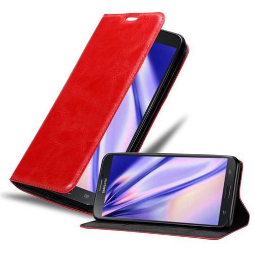 Cadorabo Housse Compatible Avec Samsung Galaxy Mega 6.3 En Rouge De Pomme - Étui De Protection Avec Fermeture Magnétique, Fonction De Support Et Compartiment Pour Carte