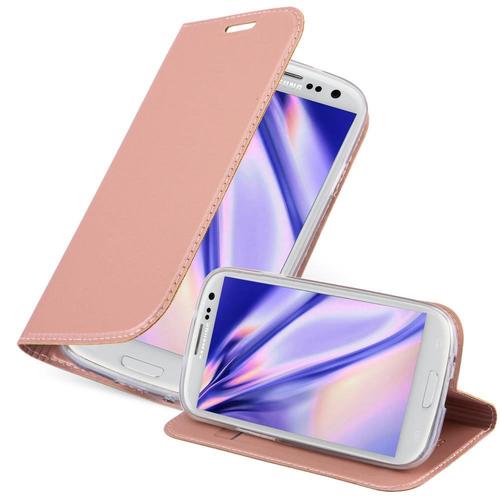 Cadorabo Housse Compatible Avec Samsung Galaxy S3 / S3 Neo En Classy Or Rosé - Étui De Protection Avec Fermeture Magnétique, Fonction De Support Et Compartiment Pour Carte