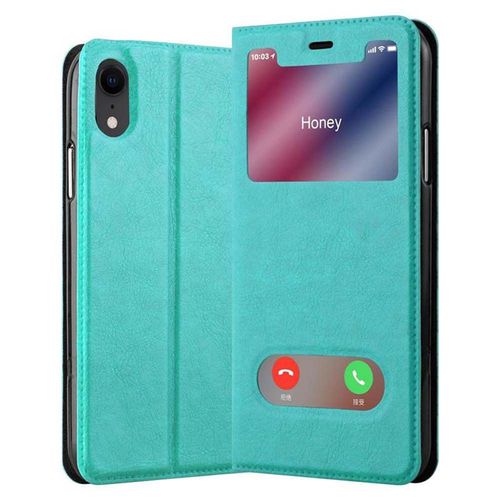 Cadorabo Housse Compatible Avec Apple Iphone Xr En Turquoise Menthe - Étui De Protection Avec Fermeture Magnétique, Fonction De Support Et 2 Fenêtres De Visualisation