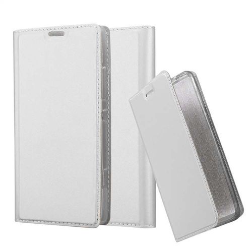 Coque Pour Sony Xperia Sp En Classy Argent Housse De Protection Étui Avec Fermeture Magnétique, Fonction De Support Et Compartiment Pour Carte