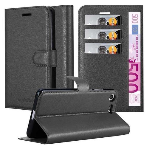 Cadorabo Housse Compatible Avec Sony Xperia Xz Premium En Noir De Jais - Étui De Protection Avec Fermeture Magnétique, Fonction De Support Et Compartiment Pour Carte