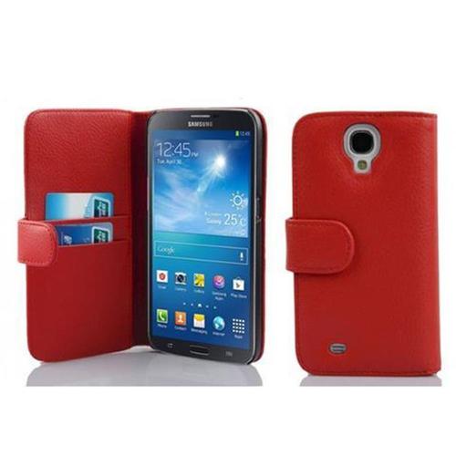 Cadorabo Housse Compatible Avec Samsung Galaxy Mega 6.3 En Rouge Cerise - Étui De Protection En Similicuir Structuré Et Compartiment Pour Cartes