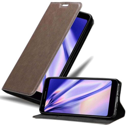 Cadorabo Housse Compatible Avec Google Pixel 3a En Marron Café - Étui De Protection Avec Fermeture Magnétique, Fonction De Support Et Compartiment Pour Carte