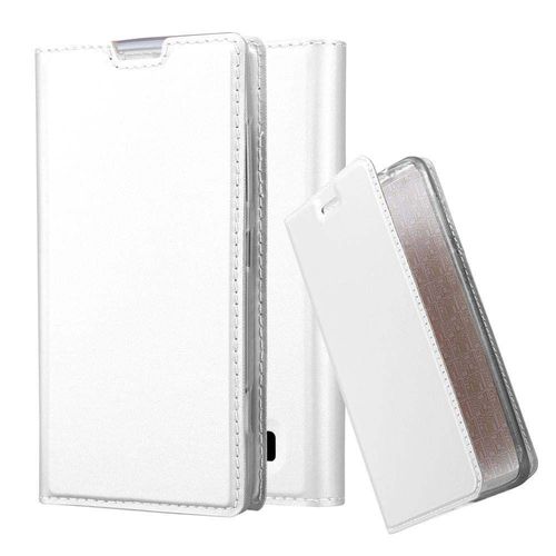 Cadorabo Housse Compatible Avec Nokia Lumia 520 / 521 En Classy Argent - Étui De Protection Avec Fermeture Magnétique, Fonction De Support Et Compartiment Pour Carte
