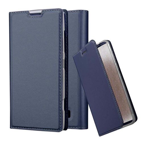 Cadorabo Housse Compatible Avec Nokia Lumia 520 / 521 En Classy Bleu Foncé - Étui De Protection Avec Fermeture Magnétique, Fonction De Support Et Compartiment Pour Carte