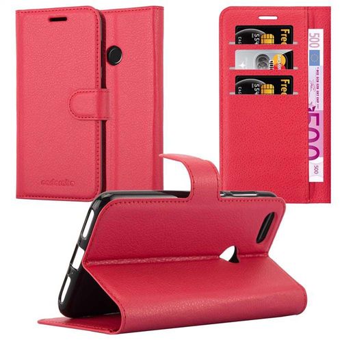 Cadorabo Housse Compatible Avec Huawei Y6 Pro 2017 En Rouge Cerise - Étui De Protection Avec Fermeture Magnétique, Fonction De Support Et Compartiment Pour Carte