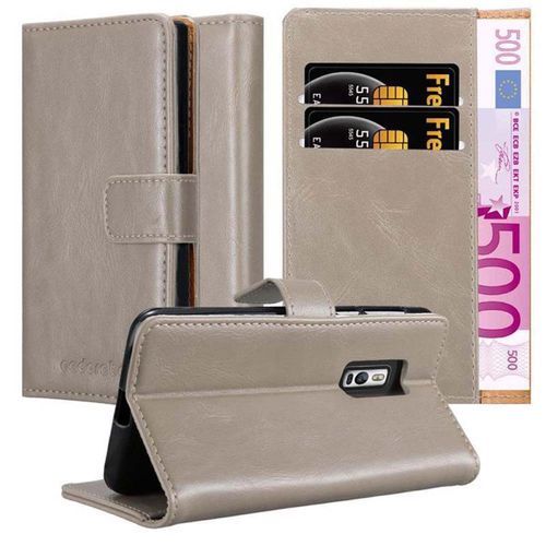 Cadorabo Housse Compatible Avec Oneplus 2 En Marrone Cappucino - Étui De Protection Avec Fermeture Magnétique, Fonction De Support Et Compartiment Pour Carte