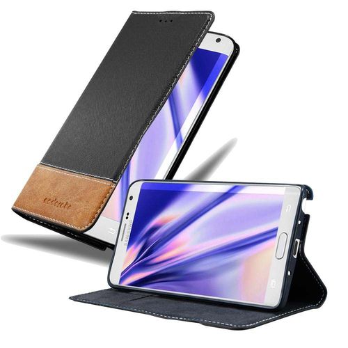 Cadorabo Housse Compatible Avec Samsung Galaxy Note Edge En Noir Brun - Étui De Protection Avec Fermeture Magnétique, Fonction De Support Et Compartiment Pour Carte