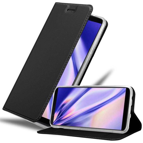 Cadorabo Housse Compatible Avec Oneplus 5t En Classy Noir - Étui De Protection Avec Fermeture Magnétique, Fonction De Support Et Compartiment Pour Carte