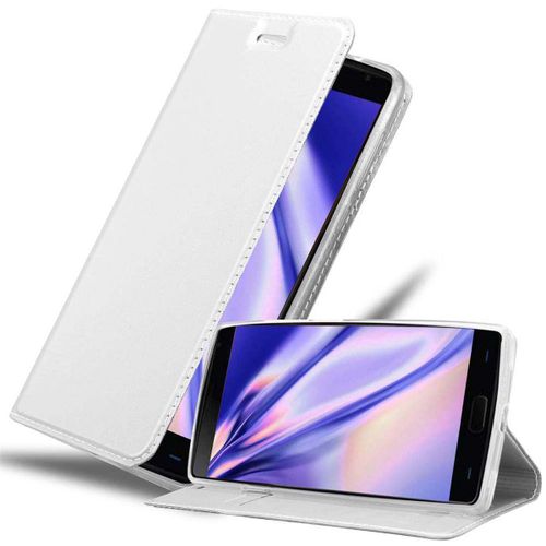 Cadorabo Housse Compatible Avec Oneplus 2 En Classy Argent - Étui De Protection Avec Fermeture Magnétique, Fonction De Support Et Compartiment Pour Carte