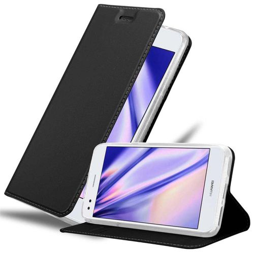 Cadorabo Housse Compatible Avec Huawei Y6 Pro 2017 En Classy Noir - Étui De Protection Avec Fermeture Magnétique, Fonction De Support Et Compartiment Pour Carte