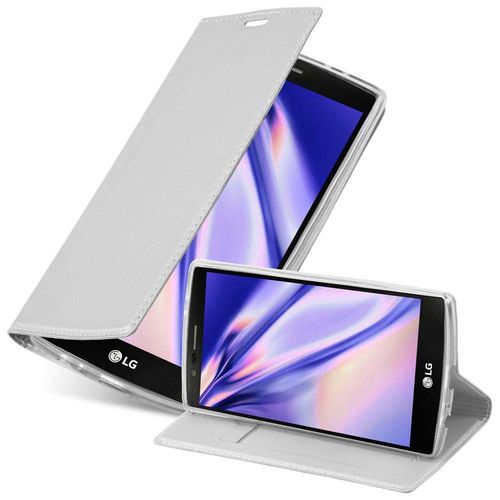 Cadorabo Housse Compatible Avec Lg G4 / G4 Plus En Classy Argent - Étui De Protection Avec Fermeture Magnétique, Fonction De Support Et Compartiment Pour Carte