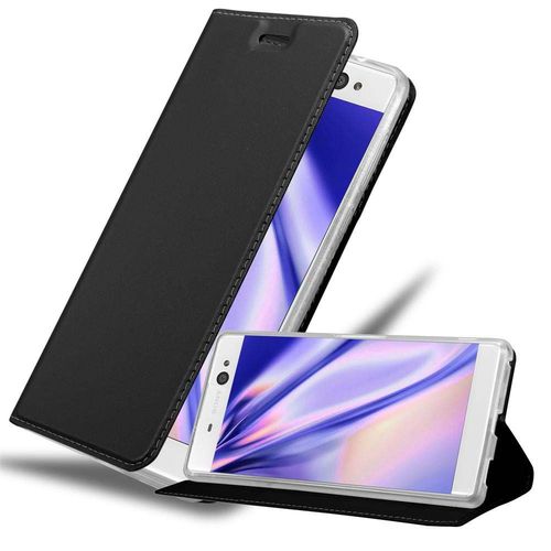 Cadorabo Housse Compatible Avec Sony Xperia Xa Ultra En Classy Noir - Étui De Protection Avec Fermeture Magnétique, Fonction De Support Et Compartiment Pour Carte