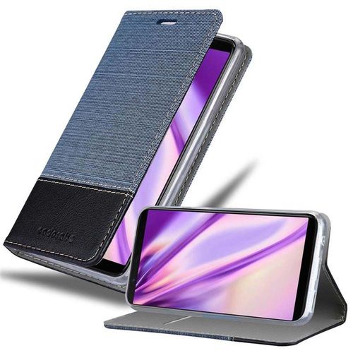 Cadorabo Housse Compatible Avec Oneplus 5t En Bleu Noir - Étui De Protection Avec Fermeture Magnétique, Fonction De Support Et Compartiment Pour Carte