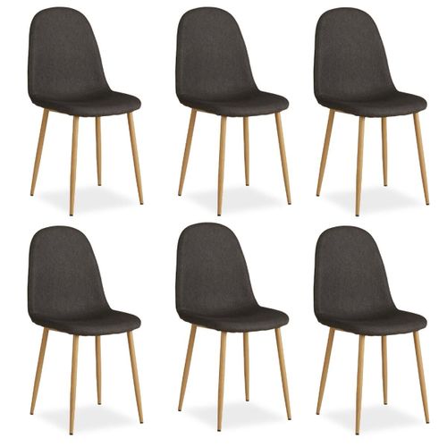 Chaise Salle Manger Lot De 6 - Anthracite