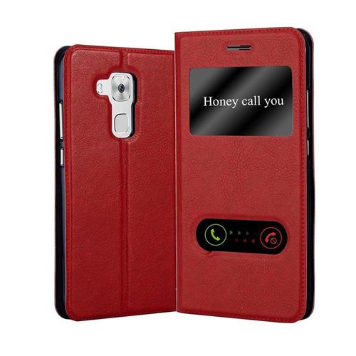 Cadorabo Housse Compatible Avec Huawei Nova Plus En Rouge Safran - Étui De Protection Avec Fermeture Magnétique, Fonction De Support Et 2 Fenêtres De Visualisation