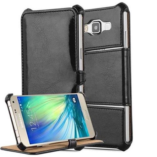 Cadorabo Housse Compatible Avec Samsung Galaxy A5 2015 En Piano Noir - Étui De Protection Sans Fermeture Magnétique Avec Fonction De Support Et Support D'angle