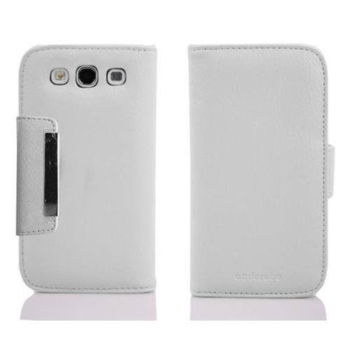 Cadorabo Housse Compatible Avec Samsung Galaxy S3 / S3 Neo En Blanc - Brun - Étui De Protection Avec Compartiment Pour Carte Et Fermeture Magnétique Au Design Slim