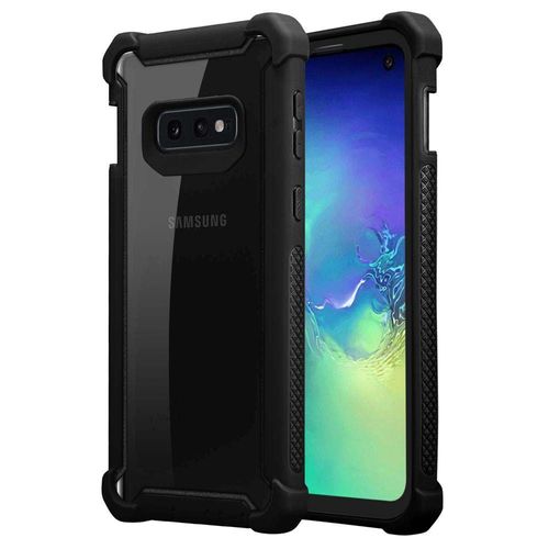 Coque Pour Samsung Galaxy S10e En Noir Aulne Housse De Protection Étui 2 En 1 Avec Bord En Silicone Tpu Et Dos En Verre Acrylique
