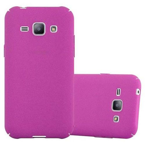Cadorabo Housse Compatible Avec Samsung Galaxy J1 2015 En Frosty Rose Vif - Hard Case Étui De Protection À L'aspect Givré Contre Les Rayures Et Les Chocs