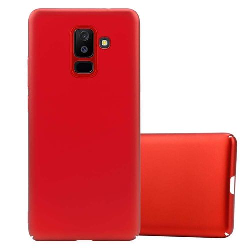 Cadorabo Housse Compatible Avec Samsung Galaxy A6 Plus 2018 En Metallic Rouge - Hard Case Étui De Protection D'aspect Métallique Contre Les Rayures Et Les Chocs