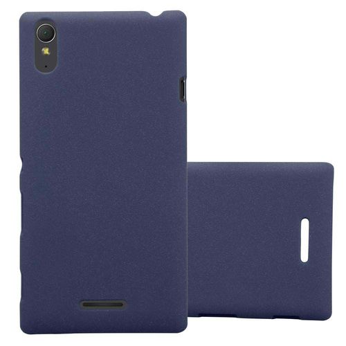 Cadorabo Housse Compatible Avec Sony Xperia T3 En Frosty Bleu - Hard Case Étui De Protection À L'aspect Givré Contre Les Rayures Et Les Chocs