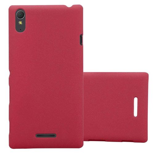 Cadorabo Housse Compatible Avec Sony Xperia T3 En Frosty Rouge - Hard Case Étui De Protection À L'aspect Givré Contre Les Rayures Et Les Chocs