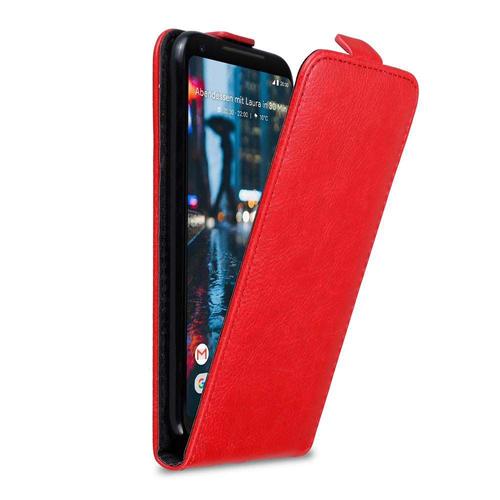 Cadorabo Housse Compatible Avec Google Pixel 2 Xl En Rouge De Pomme - Étui De Protection Au Design Flip Avec Fermeture Magnétique