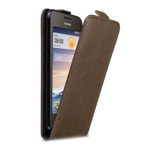 Cadorabo Housse Compatible Avec Huawei Y3 / Y3c / Y330 / Y331 / Y360 En Marron Café - Étui De Protection Au Design Flip Avec Fermeture Magnétique