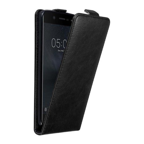 Coque Pour Nokia 5 2017 En Noir Nuit Housse De Protection Étui Au Design Flip Avec Fermeture Magnétique
