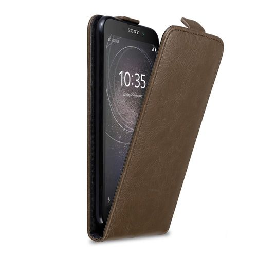 Cadorabo Housse Compatible Avec Sony Xperia L2 En Marron Café - Étui De Protection Au Design Flip Avec Fermeture Magnétique