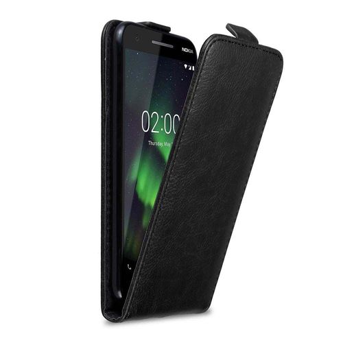 Cadorabo Housse Compatible Avec Nokia 2.1 En Noir Nuit - Étui De Protection Au Design Flip Avec Fermeture Magnétique