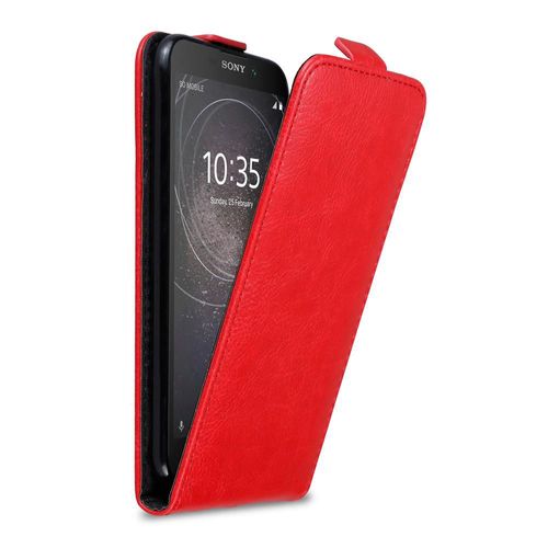 Cadorabo Housse Compatible Avec Sony Xperia L2 En Rouge De Pomme - Étui De Protection Au Design Flip Avec Fermeture Magnétique