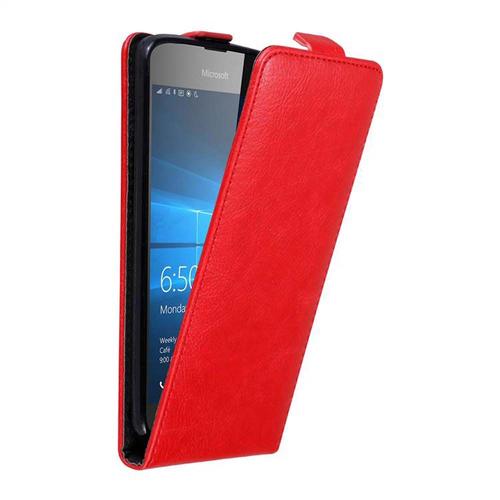 Cadorabo Housse Compatible Avec Nokia Lumia 650 En Rouge De Pomme - Étui De Protection Au Design Flip Avec Fermeture Magnétique