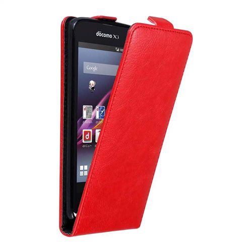 Cadorabo Housse Compatible Avec Sony Xperia Z1 Compact En Rouge De Pomme - Étui De Protection Au Design Flip Avec Fermeture Magnétique