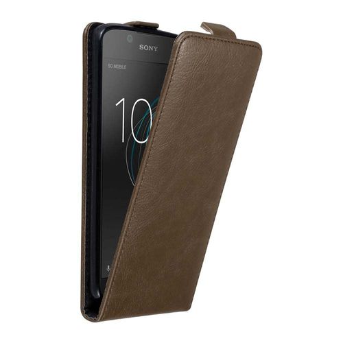 Cadorabo Housse Compatible Avec Sony Xperia L1 En Marron Café - Étui De Protection Au Design Flip Avec Fermeture Magnétique